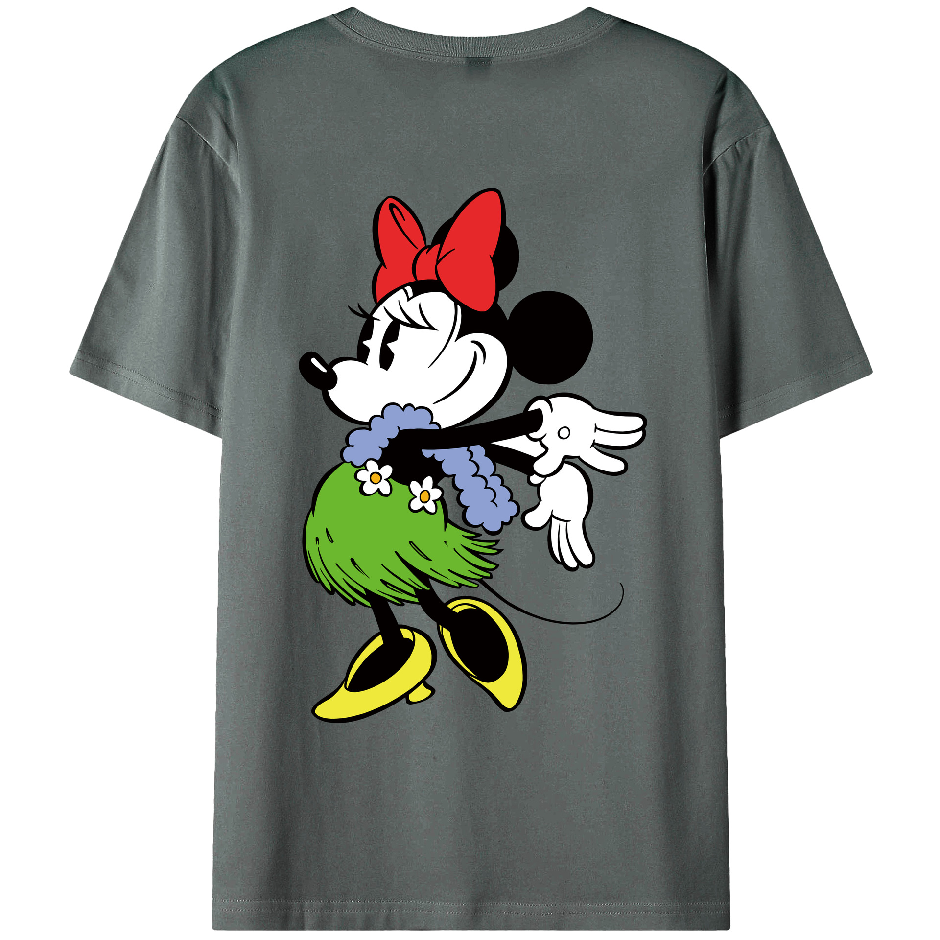 （画像用） ミッキーマウス Mickey Mouse 綿100％ メンズ半袖Tシャツ（バックプリント） 通気性
